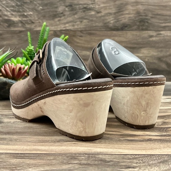 NIB Merrell Halendi Slide Wedge Sandal Full Grain Leather Brown Bracken - Picture 9 of 12